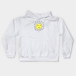 Smilling Sun Yellow Hand Drawing Kids Hoodie